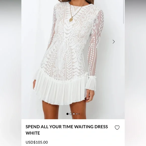 Hello Molly Spend All Your Time Waiting White Dress Small Bridal - Picture 1 of 5